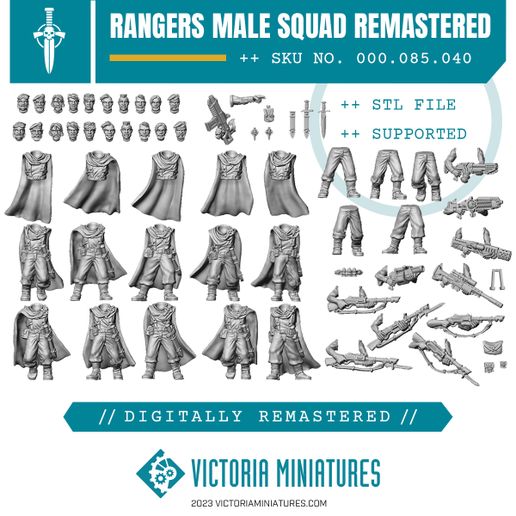 ♂️ Rangers Male Squad Remastered・ 3D File for 3D printing・Cults