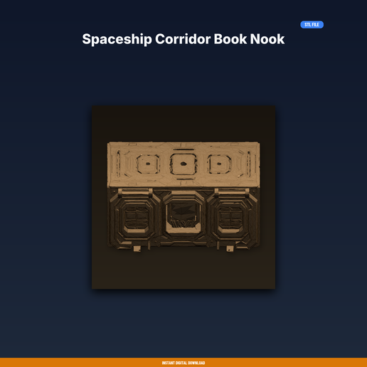 Spaceship Corridor Book Nook - 3D Printable STL File