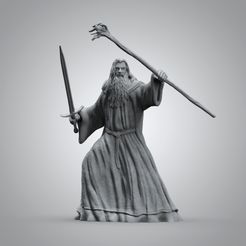render_gandalf.jpg STL file Gandalf Lord of the rings・Model to download and 3D print, Heisemberg9106