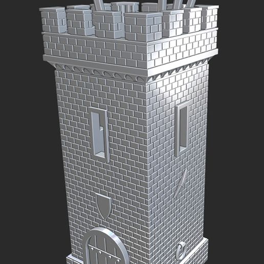 t1.jpg Download STL file Pencils Pens holder : medieval tower • 3D print model, iz1oqu