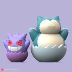 EasterEgg07.jpg Файл STL ПОКЕМОН - ПАСХАЛЬНЫЙ ДЕНЬ СНОРЛАКС И ГЕНГАР (ЛЕГКАЯ ПЕЧАТЬ БЕЗ ПОДДЕРЖКИ)・3D-печатная модель для загрузки