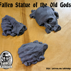 fallen-statue-printed.png STL file Fallen Statue of the Old Gods・3D print design to download