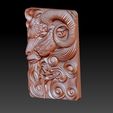 GOAT3.jpg goat head 3d model of bas-relief