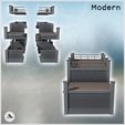 3.jpg Modern brick building with flat roof, access stairs, and balustrades (13) - Modern WW2 WW1 World War Diaroma Wargaming RPG Mini Hobby