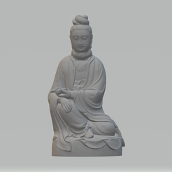 1.png Statue Guanyin Bodhisattva assise Modèle d'impression 3D