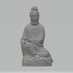 1.png Guanyin Bodhisattva Sentado Estatua Modelo de impresión 3D