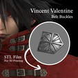 vincent.png Vincent Valentine Final Fantasy 7 Rebirth - Belt Buckles (STL Files for 3D printing)