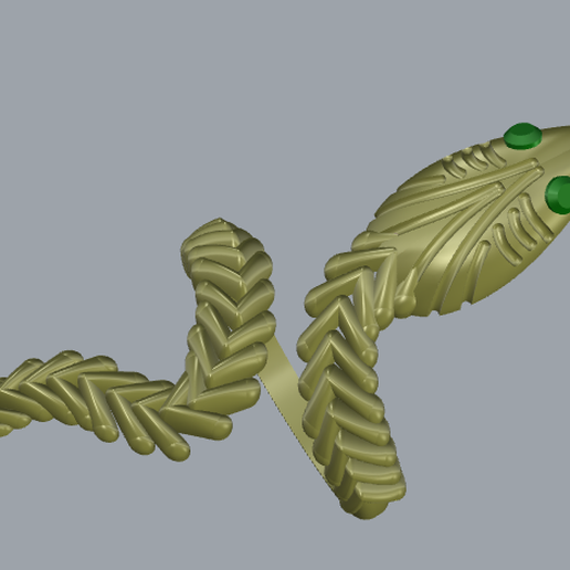 ring snake with emerald 3D model