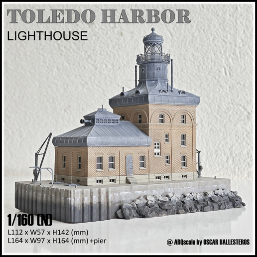 TOLEDO HARBOR LIGHT - N (1/160) SCALE MODEL LANDMARK