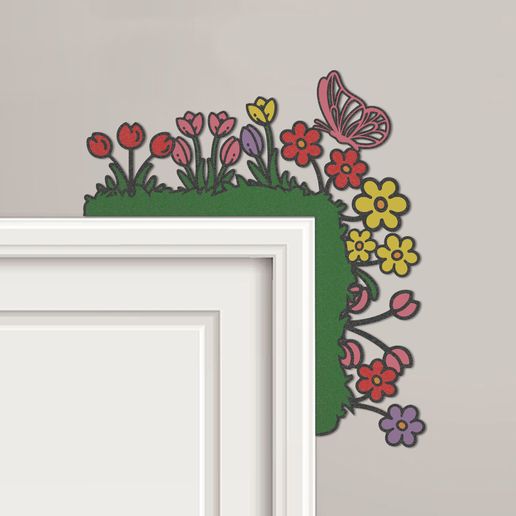Spring Flowers Door Corner Topper 3D model
