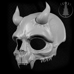 demon2.png Файл STL Маска "Череп демона"・Дизайн 3D принтера для загрузки