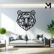 Bear-Head-geometry.png Wall silhouette - Animals geometry Set