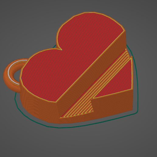 Support phone heart Keychain 3D model
