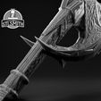 Daedric_War_Axe_Render_BW_02.jpg Daedric War Axe Skyrim Life Size Prop STL