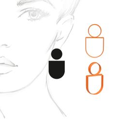 d1.jpg STL-Datei Geometrischer Ohrringschneider für Ohrringe aus Polymerton / COOKIE CUTTER (3 Größen 40mm 50mm 60mm) herunterladen • 3D-druckbares Objekt, Keser