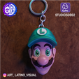 Mesa-de-trabajo-136.png 3MF super Mario bros keychains, no stand, Luigi head, Mario bros, koopa