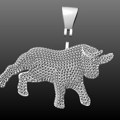 bull-pendant-2.jpg Colgante brillante Toro de Tauro adornado con gemas brillantes