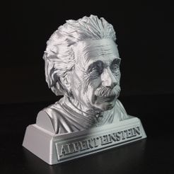 Einstein3.jpg Einstein Bust 3D print with base-supported