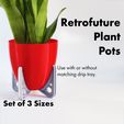 SetPreview-Driptray-copy.jpg Retrofuturistic Plant Pots (Set of 3 Sizes)