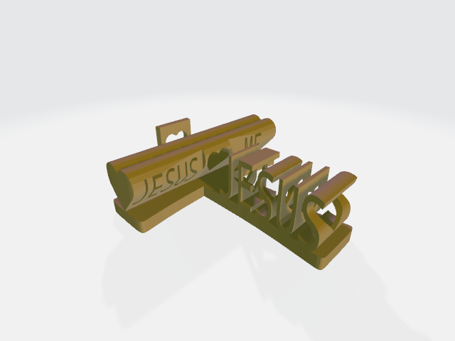Word-Shape-I-Love-Jesus-(Isometric-View).png Télécharger fichier STL gratuit Forme de mot 3D de la croix chrétienne (Je ❤ Jésus, Jésus ❤ Moi) • Modèle imprimable en 3D, 3D-Soft