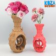 VASE-H-and-R-09.jpg Fichier STL LE VASE COEURS ET FLEURS ET UN JOLI SNAIL, imprimés en place sans support・Plan pour impression 3D à télécharger