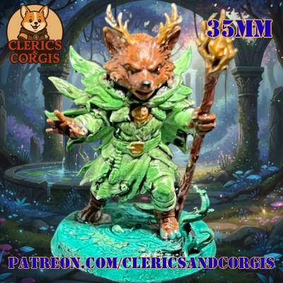 High Corgwyn Druid - Warden of the Grove | 35mm Scale Miniature | Pre-Supported STL + Scene