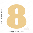 number_eight~8in-cm-inch-cookie.png Number Eight Cookie Cutter 8in / 20.3cm