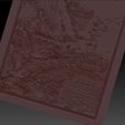 MontainsAndHills3.jpg Chinese landscape 3d model of bas-relief for cnc