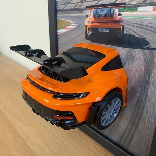 Porsche GT3 RS – Backside Wall Decoration (STL, 3MF  File)