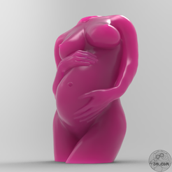 1.png Archivo STL figura de mujer embarazada・Modelo para descargar y imprimir en 3D