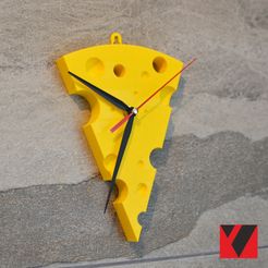 1.jpg STL file Wall clock in the form of a slice of cheese・3D print design to download