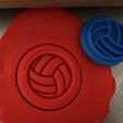 3.jpg Cookie stamp + cutter -  Volleyball ball