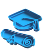 egresados.png Cutter/Cookie cutter set x2 graduates cap+diploma