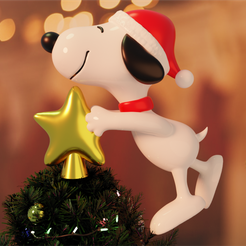 3.png STL file Snoopy Star Christmas・3D printing template to download