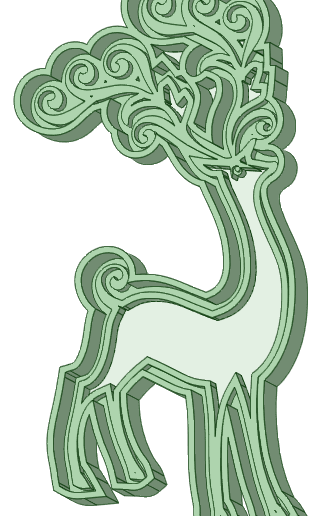 Reno 2 christmas cookie cutter - 3D model önizlemesi