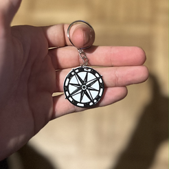 IMG_2508.png Archivo 3D Compass Rose keychain・Plan para descargar y imprimir en 3D