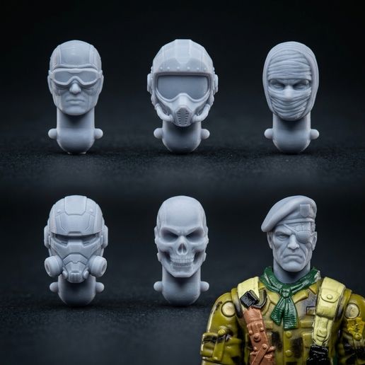 OPERATIVE HEADS VOL. 1: 1:18 O-Ring Head Pack (6 STLs + Paint Guide)  1985 ARAH FIT