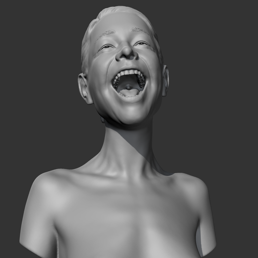 HD girl bust P 3D print model 3D model