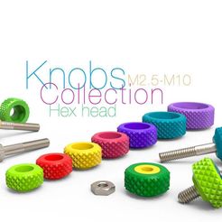 Knob-Bolt-Hex-Head.jpg Free STL file Knobs Collection for Bolt Hex head and Nut M2.5-M10・3D print object to download
