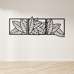 36.png Wall Art triptych leaf paintings
