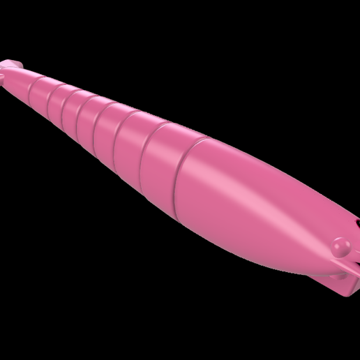 Screen-Shot-2564-12-16-at-00.10.12.png Mold "Shrimp 60 mm." lure. 3D STL file for 3D print.