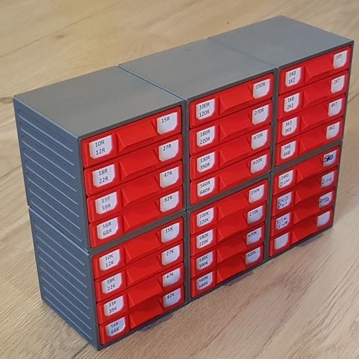 Stackable Resistor Storage Box 3D model