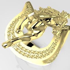 1.jpeg Archivo STL Horse Ring Gold Horseshoe 3D print model・Objeto de impresión 3D para descargar