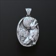 asdsad321.jpg Howling Wolf Pendant 3D print model