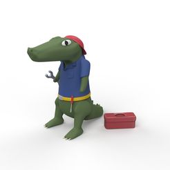 croc.1208.jpg Скачать бесплатный файл STL Smokey: Crocodile mechanic. • Образец для 3D-печати, Alexpch5