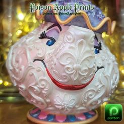 POTTS.jpg Fichier STL Ornement Disney #23 - Mme Potts (La Belle et la Bête)・Modèle à télécharger et à imprimer en 3D