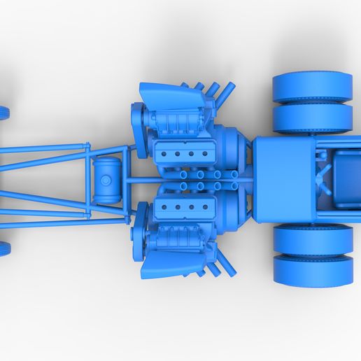 59.jpg Diecast Motor delantero old school dragster con 2 V8 Escala 1:25