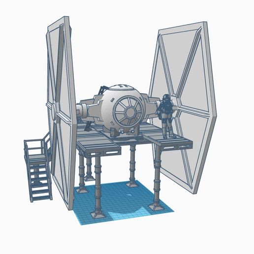 Gantry-Final-V1-5.jpg STL-Datei Hasbro TVC Tie Fighter Gantry / Plattform wie in Star Wars: Squadrons gesehen・Design für 3D-Drucker zum herunterladen, kcb277