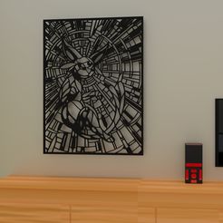 espeon.jpg Fichier STL Art mural Pokemon - Espeon・Modèle pour impression 3D à télécharger