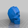 LowPollySkull-mohawk.png Guitar Pick Holder - Low Poly Skull remix